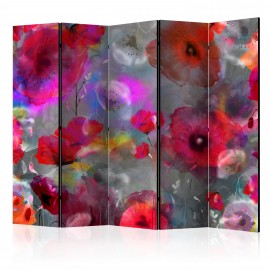Paravent 5 volets - Painted Poppies II [Room Dividers]