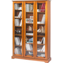 Bibliothèque 3 Portes Largeur 121 cm Merisier