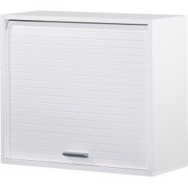 Meuble de Cuisine Blanc à Rideau 1 Etagère Largeur 60 Haut 53,6 Prof 25 cm