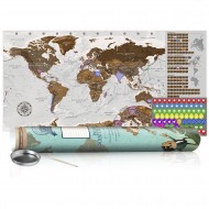 Carte à gratter  Grey Map  Poster (English Edition)