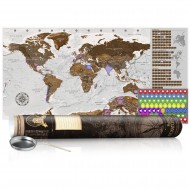 Carte à gratter  Grey Map  Poster (English Edition)
