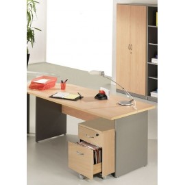 Pack Bureau + Caisson + Armoire Hêtre Alu