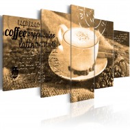 Tableau  Coffe, Espresso, Cappuccino, Latte machiato ...  sepia