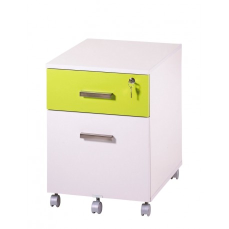 Caisson de Bureau 2 Tiroirs Ineo Blanc Anis Avec Plumier