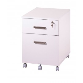 Caisson de Bureau 2 Tiroirs Ineo Blanc Avec Plumier