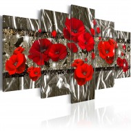 Tableau  Coquelicots argentés