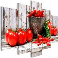 Tableau  Red Vegetables (5 Parts) Wood Wide