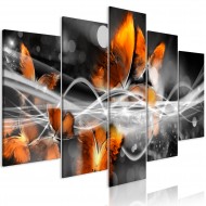 Tableau  Swarm of Butterflies (5 Parts) Wide Grey