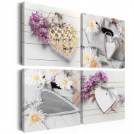 Tableau  Hearts and flowers