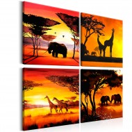 Tableau  African Animals (4 Parts)