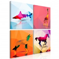 Tableau  Geometric Animals (4 Parts)
