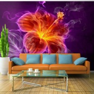 Papier peint  Fiery flower in purple