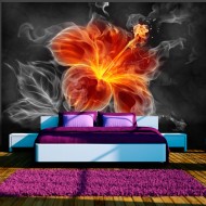 Papier peint  Fiery flower inside the smoke