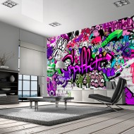 Papier peint   Purple Graffiti