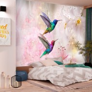 Papier peint  Colourful Hummingbirds (Pink)