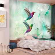 Papier peint  Colourful Hummingbirds (Green)
