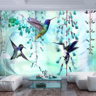 Papier peint  Flying Hummingbirds (Green)