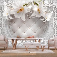 Papier peint  Lilies and Quilted Background