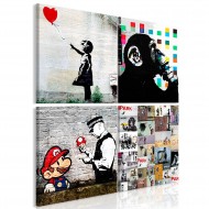 Tableau  Banksy Collage (4 Parts)