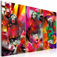 Tableau  Crazy Monkeys  triptych