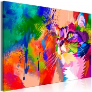 Tableau  Colourful Cat (1 Part) Wide