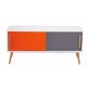 Meuble TV Blanc Vintage Orange et Gris