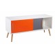 Meuble TV Blanc Vintage Orange et Gris