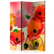 Paravent 3 volets  Velvet poppies [Room Dividers]