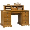 Bureau du notaire + surmeuble style anglais pin miel 11 tiroirs