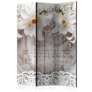 Paravent 3 volets  Lilies and Quilted Background [Room Dividers]