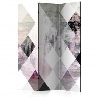 Paravent 3 volets  Rhombic Chessboard (Pink) [Room Dividers]