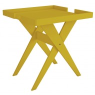 Table Desserte Jaune 56 cm Pieds Croix