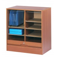Classeur à rideau merisier largeur 70 cm hauteur 76 cm