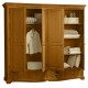 Grande armoire 4 portes 4 tiroirs style anglais pin miel ouverte