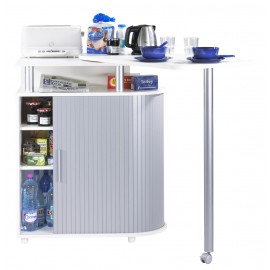 Mange-Debout Blanc et Alu Table Pivotante L 110 H 105.3 P55 cm