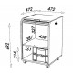 Croquis Caisson de Bureau Chêne et noir sur roulettes