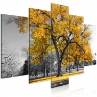 Tableau  Autumn in the Park (5 Parts) Wide Gold