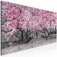 Tableau  Magnolia Park (5 Parts) Narrow Pink
