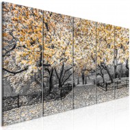 Tableau  Magnolia Park (5 Parts) Narrow Orange