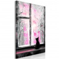 Tableau  Longing Kitty (1 Part) Vertical Pink