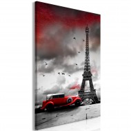 Tableau  Red Car in Paris (1 Part) Vertical