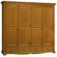 Grande armoire 4 portes 4 tiroirs style anglais pin miel ouverte