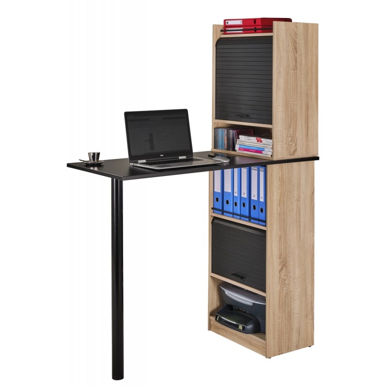 Bureau avec rangement intégré Chêne Navarra pour bureau