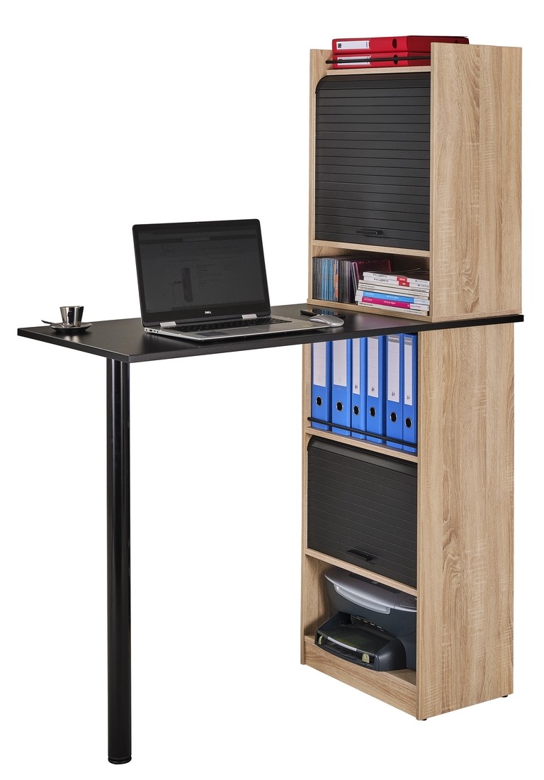 Caisson de bureau contemporain chêne/noir Salto