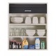 Meuble Cuisine Blanc Rideau Noir largeur 60 cm Hauteur 72 cm