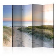 Paravent 5 volets  Morning walk on the beach II [Room Dividers]