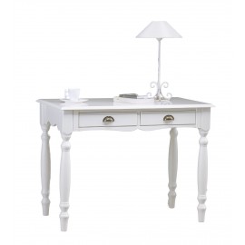 Bureau Blanc 2 Tiroirs Charme