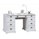 Bureau du notaire / ministre style anglais blanc 9 tiroirs 40502