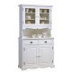 Buffet vaisselier 2P 2T 2P vitrées style anglais blanc 40822