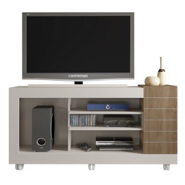 Meuble TV 55 Pouces Blanc et Chêne